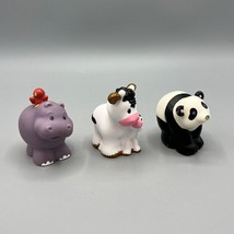 Lot of 3 Little People Animals Hippo (2002) Cow (2016) &amp; Panda (2002) Mattel - £8.56 GBP