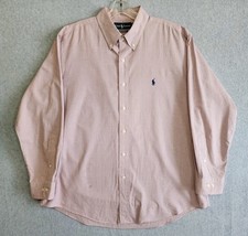 Vintage Ralph Lauren Shirt Men&#39;s 17-32/33 XL Orange Navy Gingham Check B... - $24.99