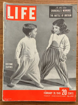 Vintage LIFE Magazine February 28, 1949 Costume Clothes Churchill Battle Britain - £7.99 GBP