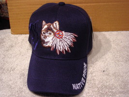 Wolf And Feathers Native Pride Baseball Cap Hat #3 ( Dark Blue ) - £9.00 GBP