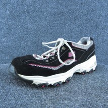 SKECHERS D&#39;Lites Women Sneaker Shoes Black Synthetic Lace Up Size 8.5 Medium - £19.78 GBP
