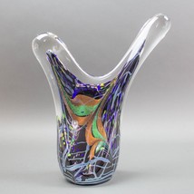 Rollin Karg 1999 Signed Dichroic Multi-Color Blown Art Glass Sculpture Large 15&quot; - £1,463.15 GBP