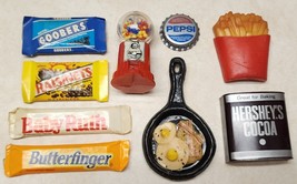 9 Vintage Refrigerator Magnets Chocolate Candy Gum Machine Skillet Fries 1980-90 - £26.04 GBP
