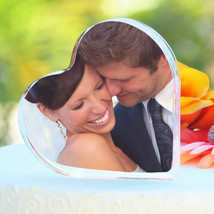 Wedding Cake toppers Heart Shaped Photo Cake Toppers Holds 2 Photos Cake top - $19.78