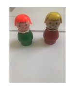 Vintage Fisher Price Little People  Wooden Head &amp;Body Figures  Set Of 2 ... - $15.99