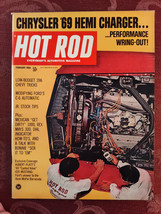Rare HOT ROD Magazine February 1969 Chrysler Hemi Charger 429 Ford Mustang - $21.60