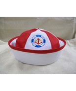 Child Nautical Red White GOB Hat Cap 53 cm Sailor Navy Doughboy First Ma... - €12,00 EUR