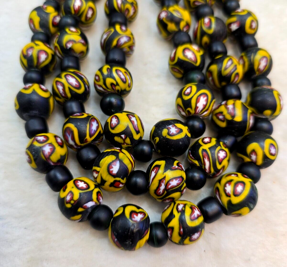 Art Deco Venerano Moretti Millefiori Style Eye Glass Beads Big Heavy Beads - $59.80