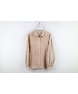 Vintage 70s Streetwear Womens 14 / 15 Ruffled Paisley Collared Button Sh... - $903.49 MXN