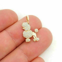 2Ct Round Cut VVS1/D Simulated Diamond Poodle Dog Pendant 14K Yellow Gold Plated - £52.54 GBP