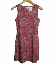 Jude Connally Beth Dress In Paisley Medallion Hot Pink - £55.10 GBP