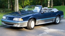 1987 Mustang GT blue | 24x36 inch poster | - £15.94 GBP
