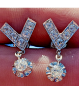 Earth mined Diamond Art Deco Statement Earrings Antique Platinum Dangles... - $8,666.36 CAD