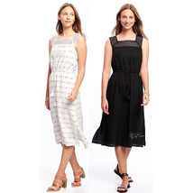 NWT Old Navy Cute Stylist Beautiful Crochet-Yoke Soft Linen-Blend Midi W... - £31.89 GBP