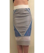 NWOT Jonathan Simkhai Blue White Gray Sheer Panel Crochet Skirt S - $136.16 CAD