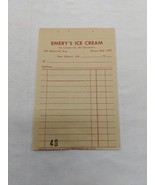 Vintage Emery&#39;s Ice Cream Salesman Receipt Sheet New Albany Ind - $374.57 MXN