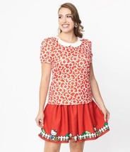 SANRIO Hello Kitty x Smak Parlour Red &amp; White All Over Bows Top (Size S, L) NWT - £46.41 GBP