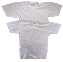 FL Robinson T-Shirt Size Large White Blank Tee LOT Of 2  90&#39;s Vintage Heavy - $19.79