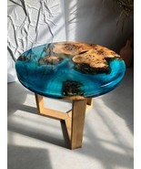 HANDI STONE Epoxy Round Table (Top and Base Both) Natural Wood Table, Wo... - $500.00