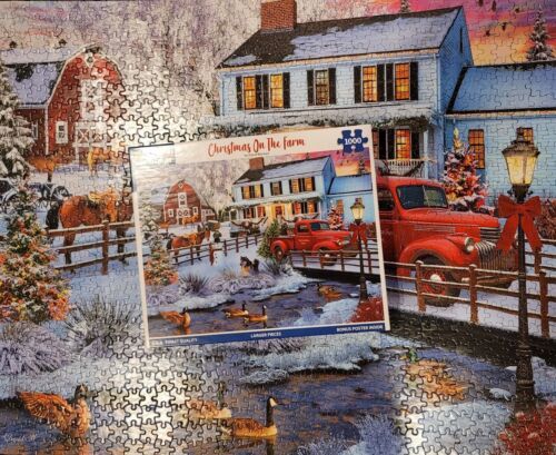 Primary image for White Mountain Puzzles Christmas On The Farm 1000 Piece Holiday Winter Truck