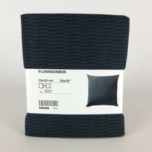 Ikea Plommonros Cushion Cover Grey 20x20&quot; Pure Cotton Stripped  - £12.62 GBP