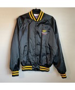 Vintage MVP Miller Genuine Draft Light Jacket Large Black Yellow Nylon Snap - $828.79 MXN