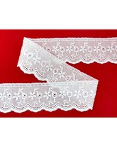 English embroidery lace braid 6cm San Gallo 4BF37 scalloped ruffles unique-
s... - £2.33 GBP