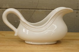 Vintage Kitchen Ceramic White Ribbed Deep Scoop Gravy Boat Amora Italy - £22.86 GBP