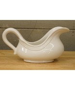 Vintage Kitchen Ceramic White Ribbed Deep Scoop Gravy Boat Amora Italy - $28.60