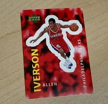 Allen Iverson Rookie Upper Deck Sticker ~ 1997-1998 RC Philadelphia 76ers! - £7.76 GBP