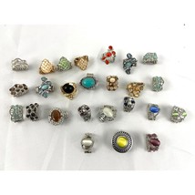 Lot of 25 Paparazzi Stretch Back Rings NWOT Rhinestone Centers Gold Silver Tone - £17.73 GBP