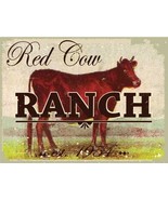 Red Cow Ranch Farm Animal Dairy Country Rustic Nature Metal Sign - $39.95