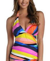 LA BLANCA Tankini Swim Top Sunscape Goddess Print Size 14 $98 - NWT - £21.34 GBP