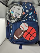 Sports Backpack 3 Piece Set Lunch Box And Headphones. Baseball,Football &amp; Soccer - $23.74