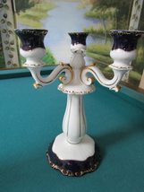 Zsolnay Hungary Pormpadour Pattern Three Arms Candelabra 11&quot; [*7] - $167.57