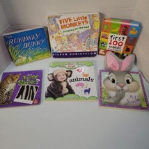 Lot Of 6 Baby &amp; Toddler Board Books 5 Lil Monkeys 1st 100 Words All Ears Animals - £3.92 GBP