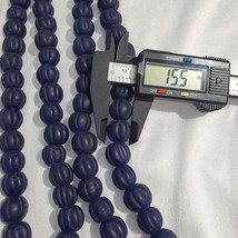 Vintage Halskette Kobaltblau Glas Antik Perlen 15-16mm Geschenk - $52.68