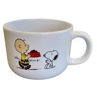 Charlie Brown Snoopy Soup Mug White Ceramic 2024 Stoneware Cup Cereal - $11.88