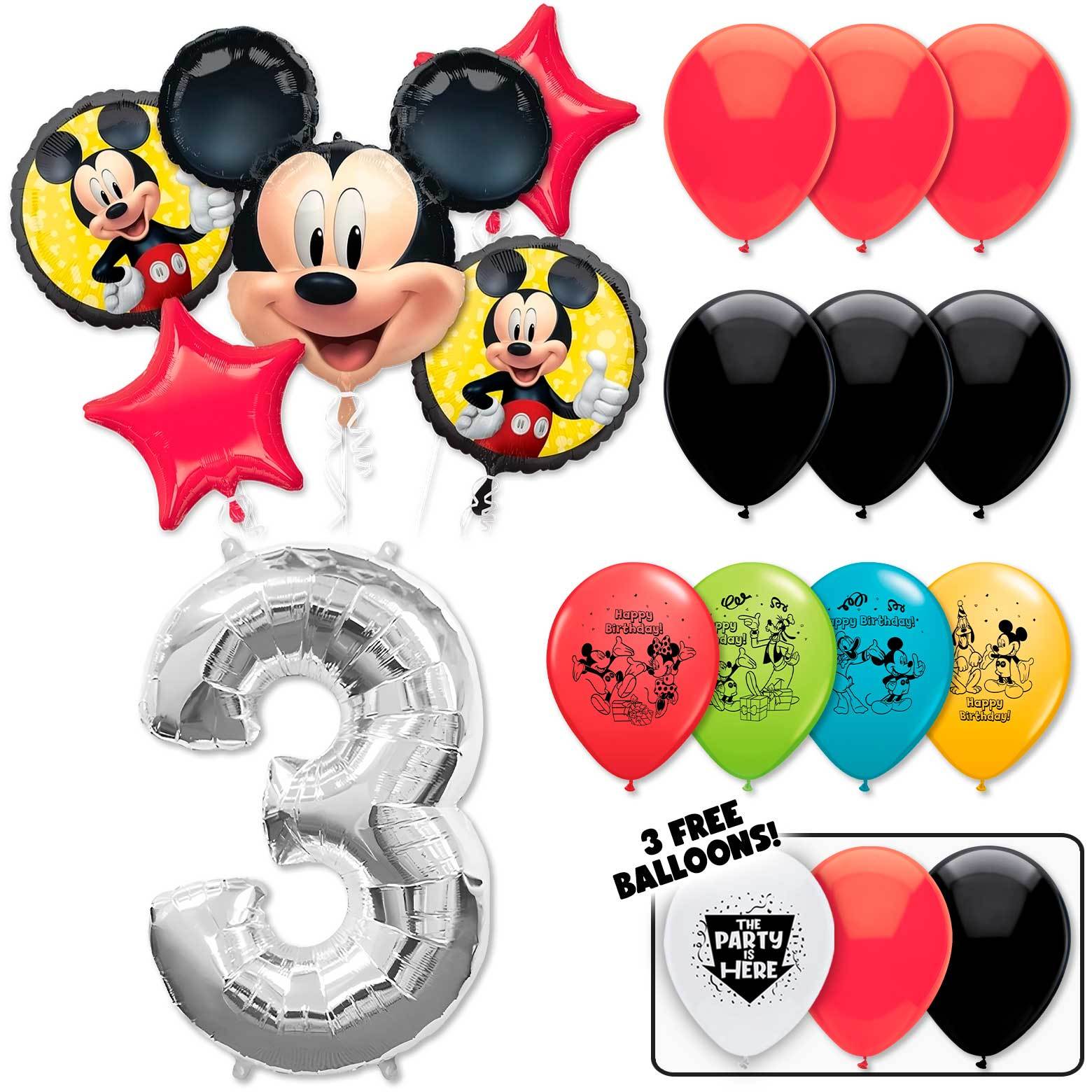 Mickey Mouse Deluxe Balloon Bouquet - Silver Number 3 - $30.99