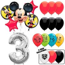 Mickey Mouse Deluxe Balloon Bouquet - Silver Number 3 - £24.69 GBP