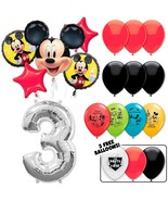 Mickey Mouse Deluxe Balloon Bouquet - Silver Number 3 - $30.99