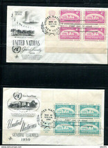 USA 1959 UN 17 covers FDC in blocks of 4 14 covers corner block with ins... - $39.60