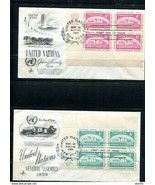 USA 1959 UN 17 covers FDC in blocks of 4 14 covers corner block with inscription - $39.60