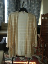 NWT LuLaRoe Cream White Stripe Caroline Cardigan Cover Up SMALL - $31.17
