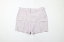 Vintage 70s Streetwear Mens Size 36 Flat Front Above Knee Chino Shorts Gray - £36.95 GBP