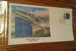 000 1983 Postmark Lichtenstein First Jet Fighter to Fly Stamp &amp; Envelope... - £7.81 GBP