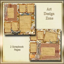 - BEACH GOODS WITH CRABS, STARFISH SHELLS AND MORE SHELLS SCRAPBOOK PAGES - $23.35 CAD