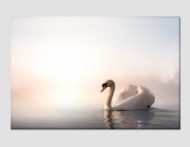 White Swan Canvas Art Swan Abstract Print Swan Photo Romantic Wall Art Swan Phot - £36.64 GBP