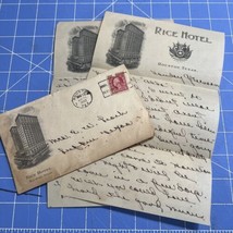 Vintage Letter 1922 Rice Hotel Houston Texas Handwritten Woman Writing Friend - £14.55 GBP