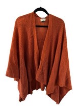 David And Young Womens Sweater Poncho Shawl Wrap Cardigan Orange One Size - £16.57 GBP